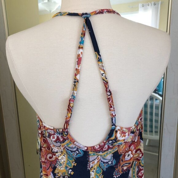 NWT Bebop Halter Paisley Sundress Ruffle Stretchy Size Medium - Picture 4 of 8